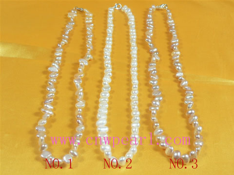 6-7mm natural color nugget freshwater pearl necklace